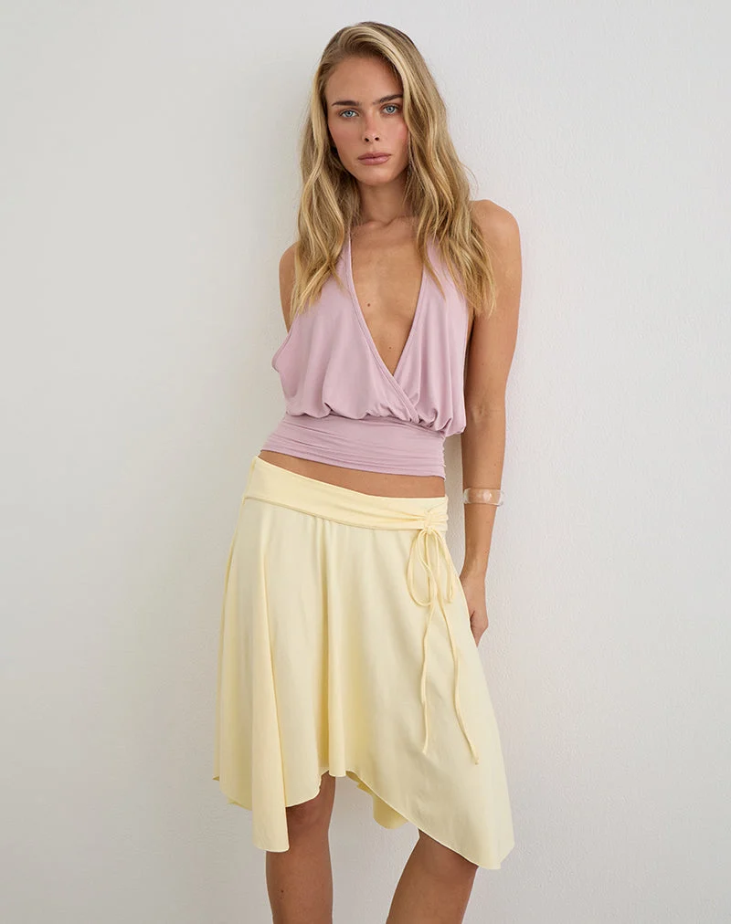 Joonmir Midi-Rock aus Rayon-Jersey in der Farbe „Lemon“