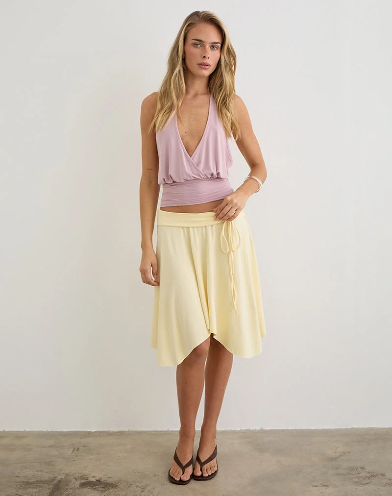 Joonmir Midi-Rock aus Rayon-Jersey in der Farbe „Lemon“