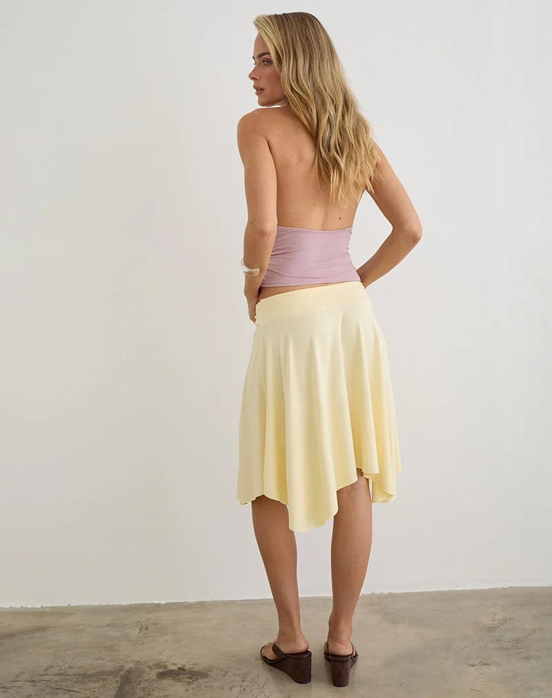Joonmir Midi-Rock aus Rayon-Jersey in der Farbe „Lemon“