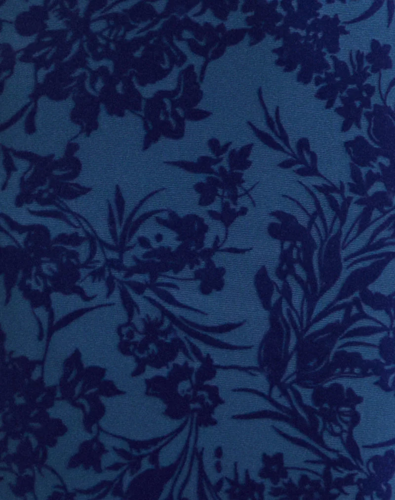 Ventura-Maxikleid in „Midnight Leaf Flock Navy“