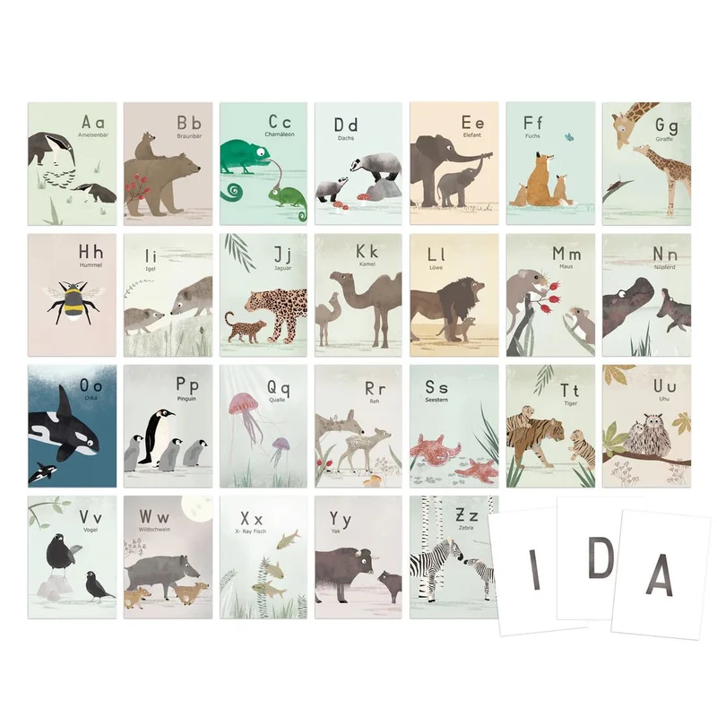 ABC Buchstabenkarten: Mein Tieralphabet