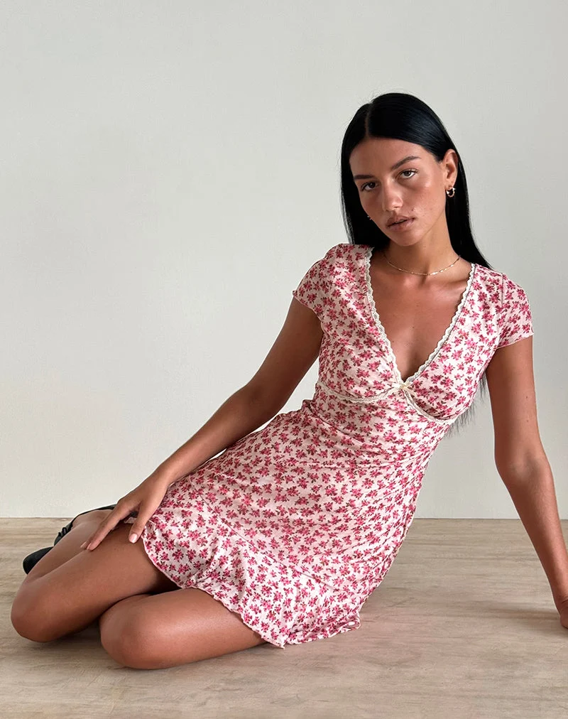 Ginevra Kleid in Gardenia Romantisch mit Spitzenbesatz