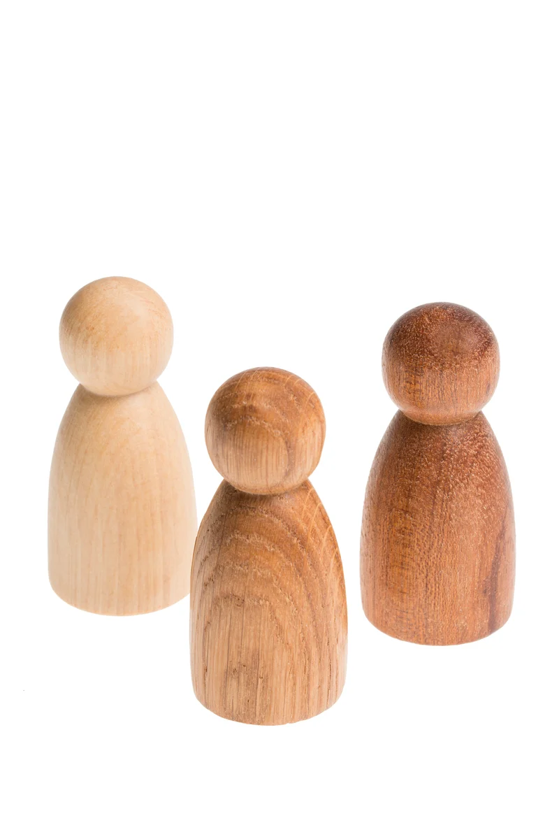 Grapat 17 -169 Drei Nins Spielfiguren, aus 3 Holzarten