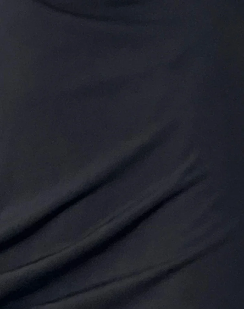 Asymmetrisches Minikleid von Fliss in glattem Schwarz
