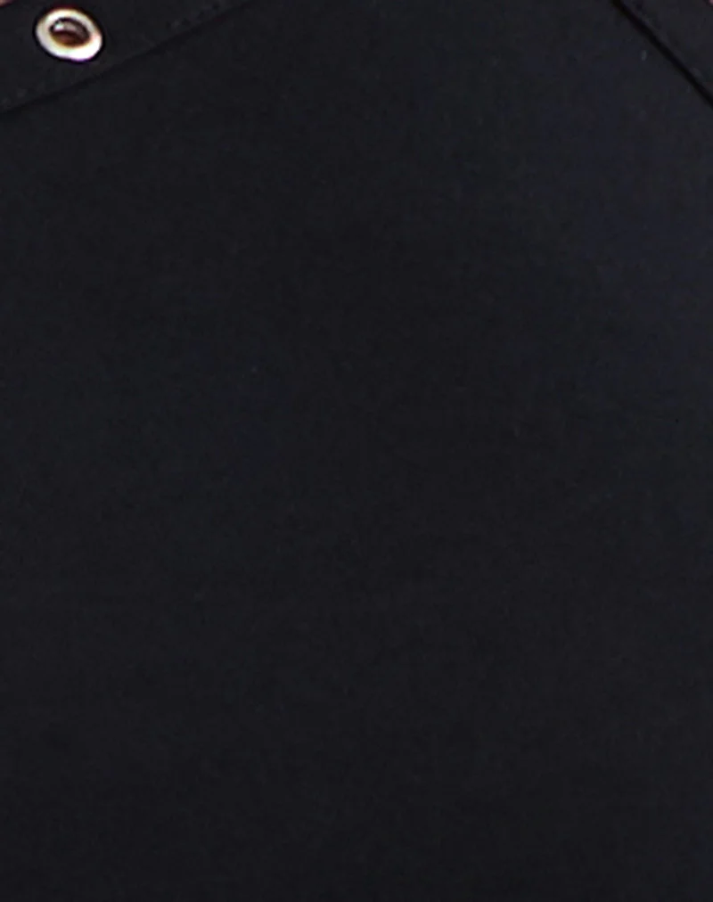Ishikawa Asymmetrisches Maxikleid mit Ösen in Schwarz