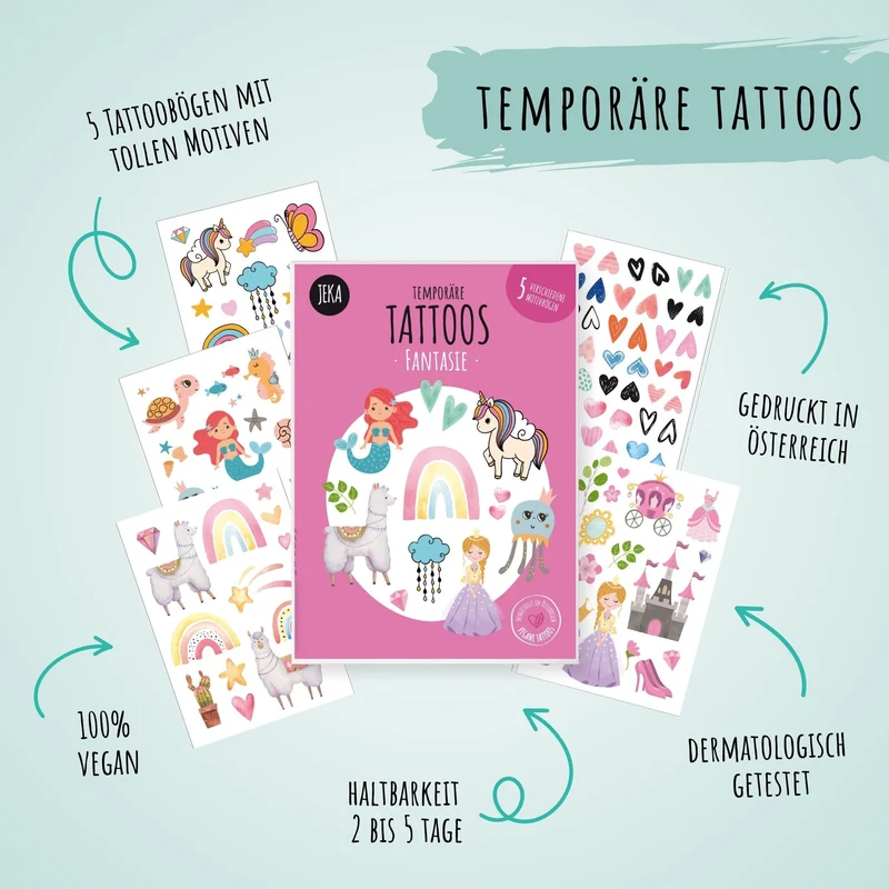 Kindertattoo-Set Fantasie