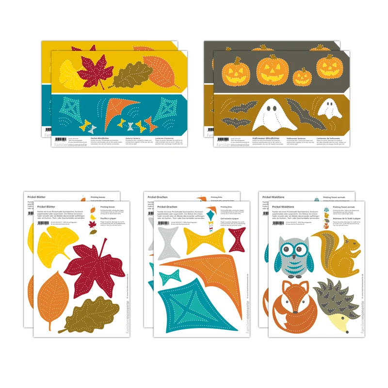 Prickeln für Kinder - 10 Prickelvorlagen Herbst