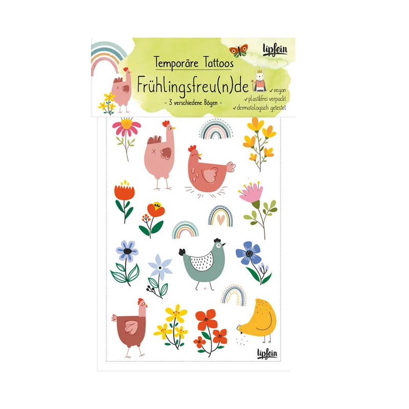 Kindertattoo Frühlingsfreunde