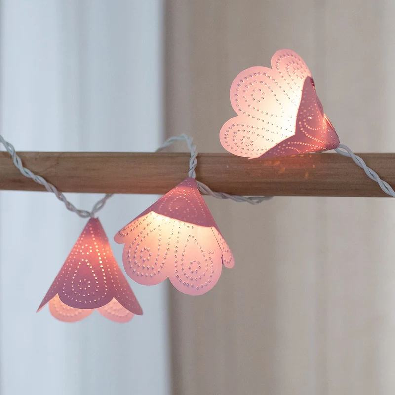 Prickelset Lichterkette Pastell-Rosa