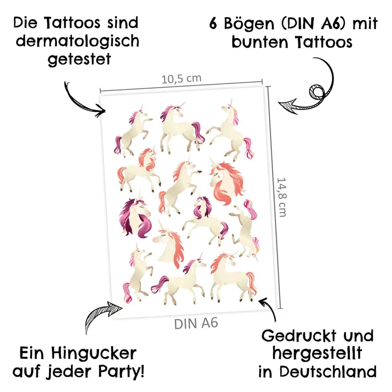 Papierdrachen Kindertattoos Pferde