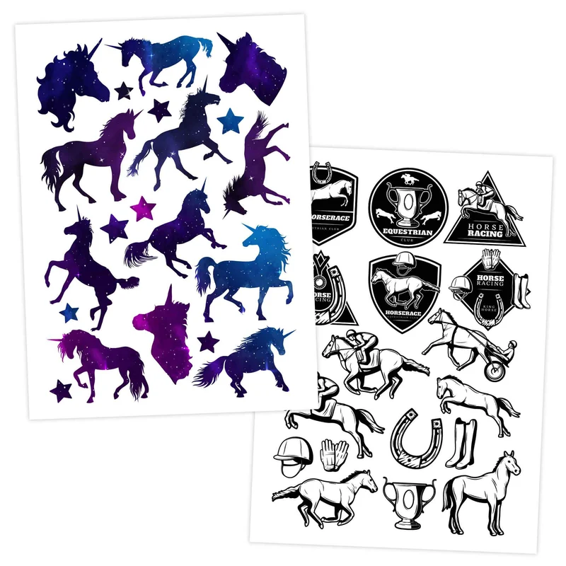 Papierdrachen Kindertattoos Pferde