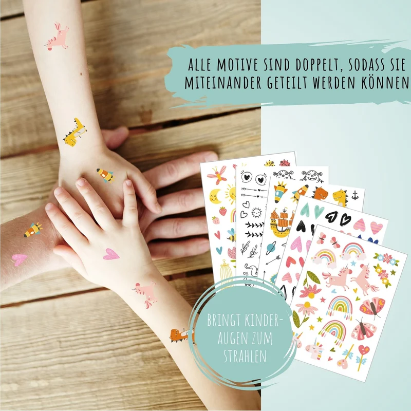 Kindertattoo-Set Freundschaftstattoos Du & Ich