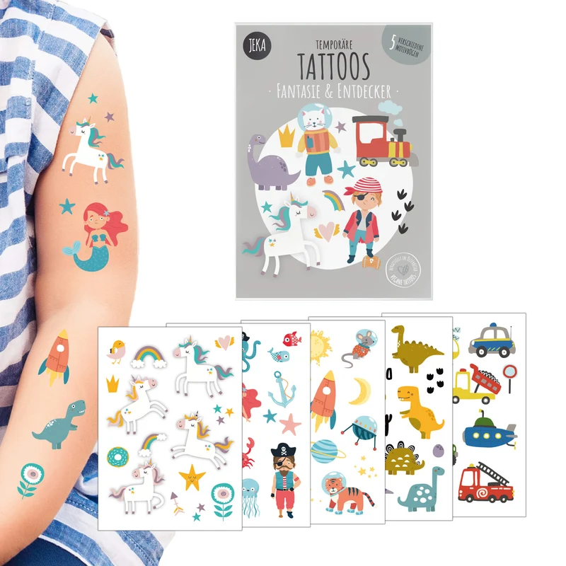 Kindertattoo-Set Fantasie & Entdecker