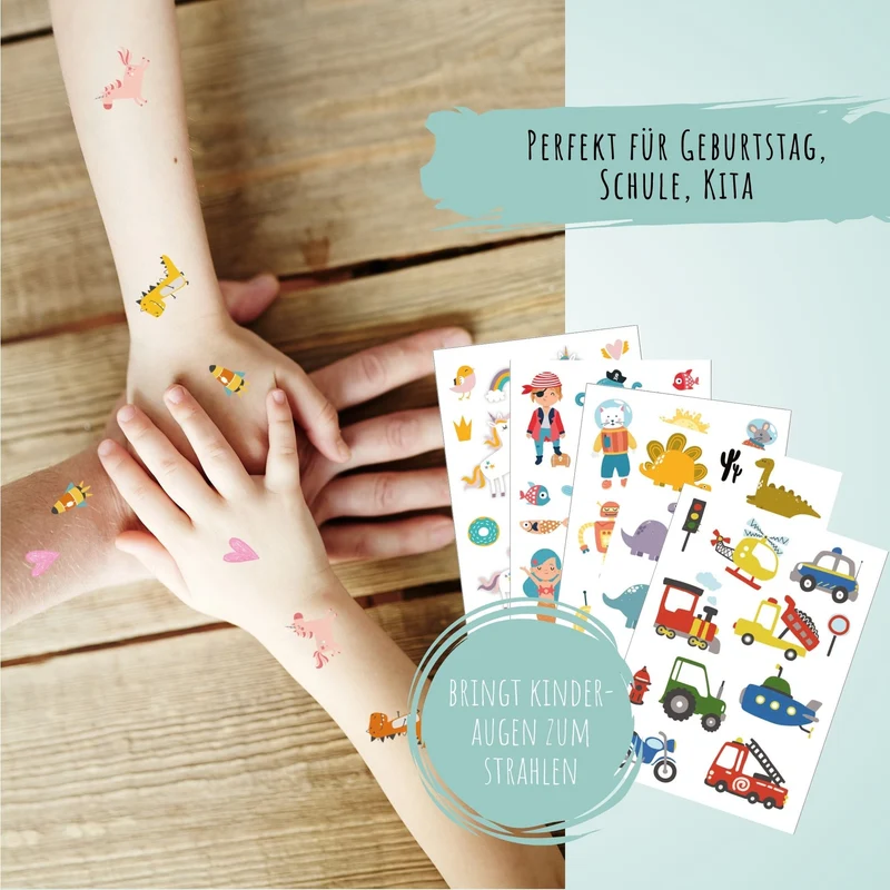 Kindertattoo-Set Fantasie & Entdecker