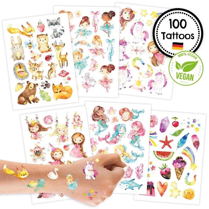 Papierdrachen Kindertattoo - Fantasie