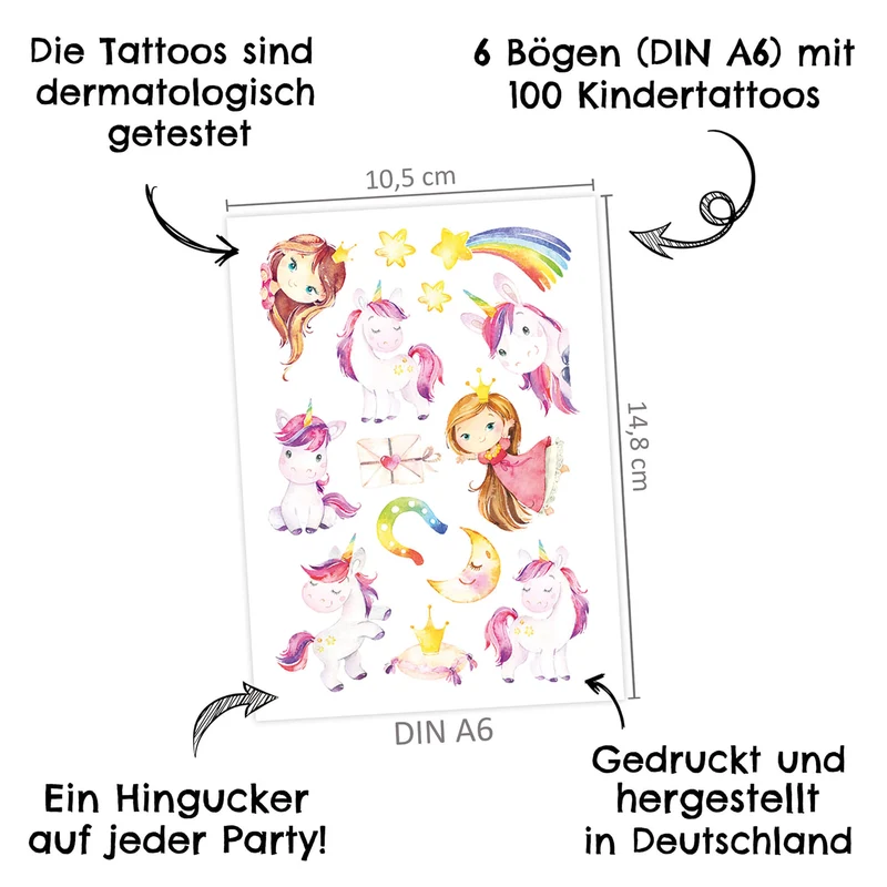 Papierdrachen Kindertattoo - Fantasie