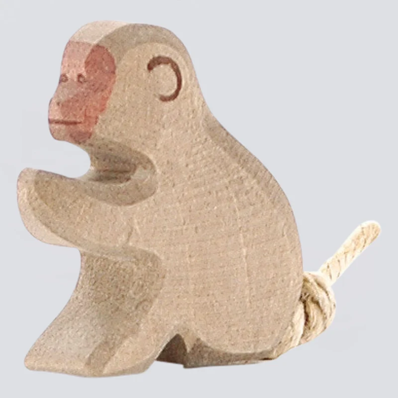 Ostheimer Holzfigur Pavian sitzend