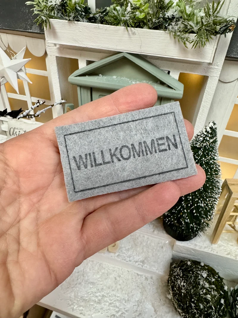 Fußmatte Wichteltüren Filz verschiedene "Willkommen"