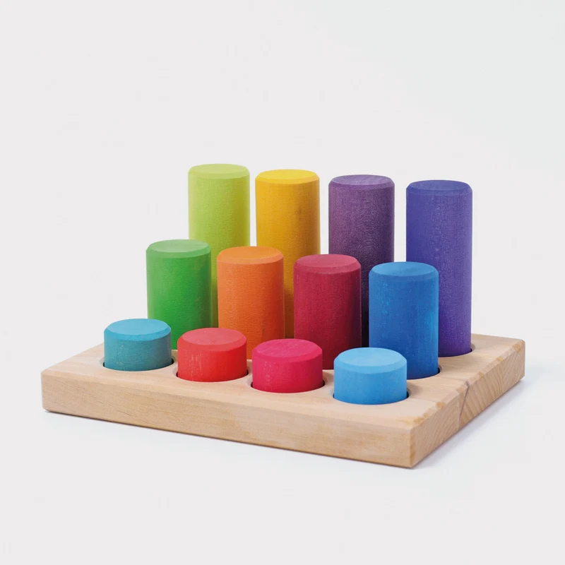 Grimms 10575 Steckspiel Kleine Walzen Regenbogen