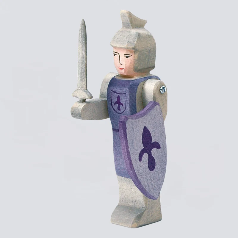Ostheimer Holzfigur Ritter stehend blau