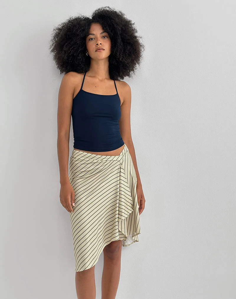Tomoe Neckholder-Top aus Rayon Jersey Navy