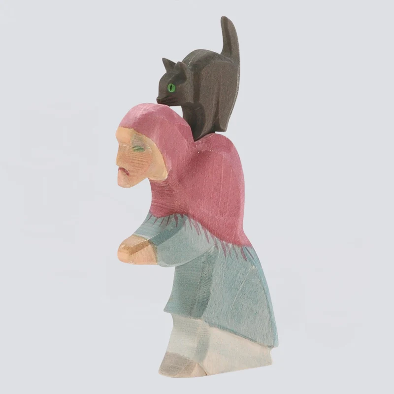 Ostheimer Holzfigur Katze für Hexe
