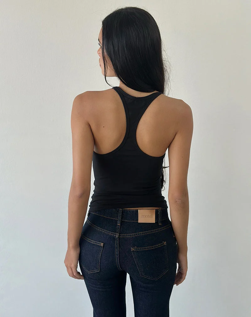 Nemue Plunge-Top mit Racerback in Schwarz