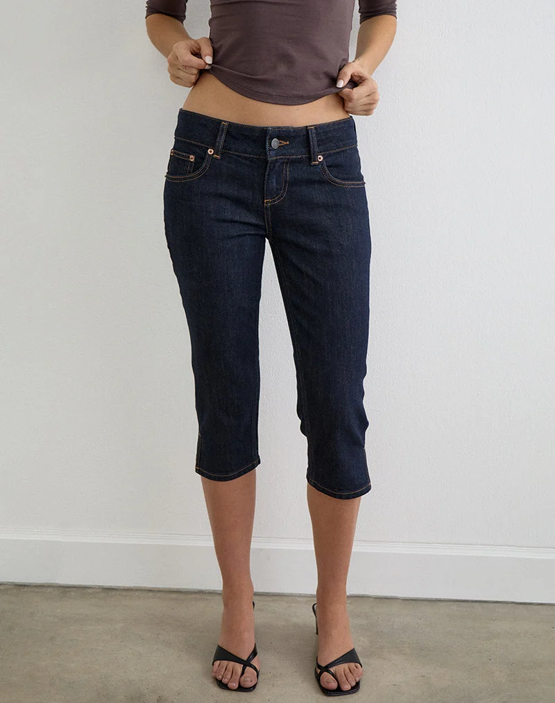 Capri-Jeans aus Denim in Indigo
