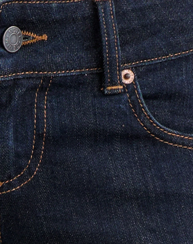 Capri-Jeans aus Denim in Indigo