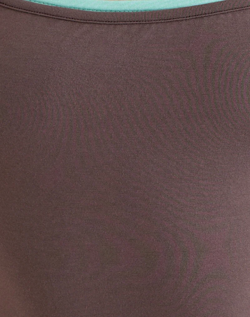 Oslyn-Oberteil in der Farbkombination „Coffee Quartz“ und „Aqua“