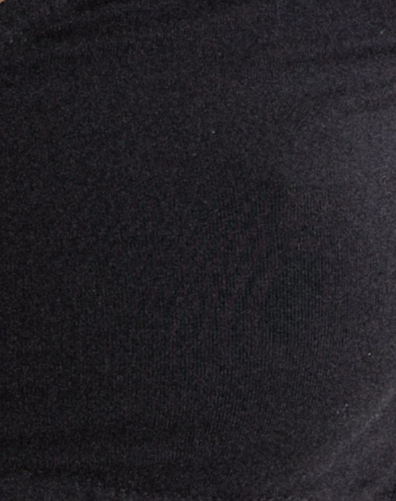 Ceren Bolero-Oberteil in Schwarz mit Perlenknöpfen