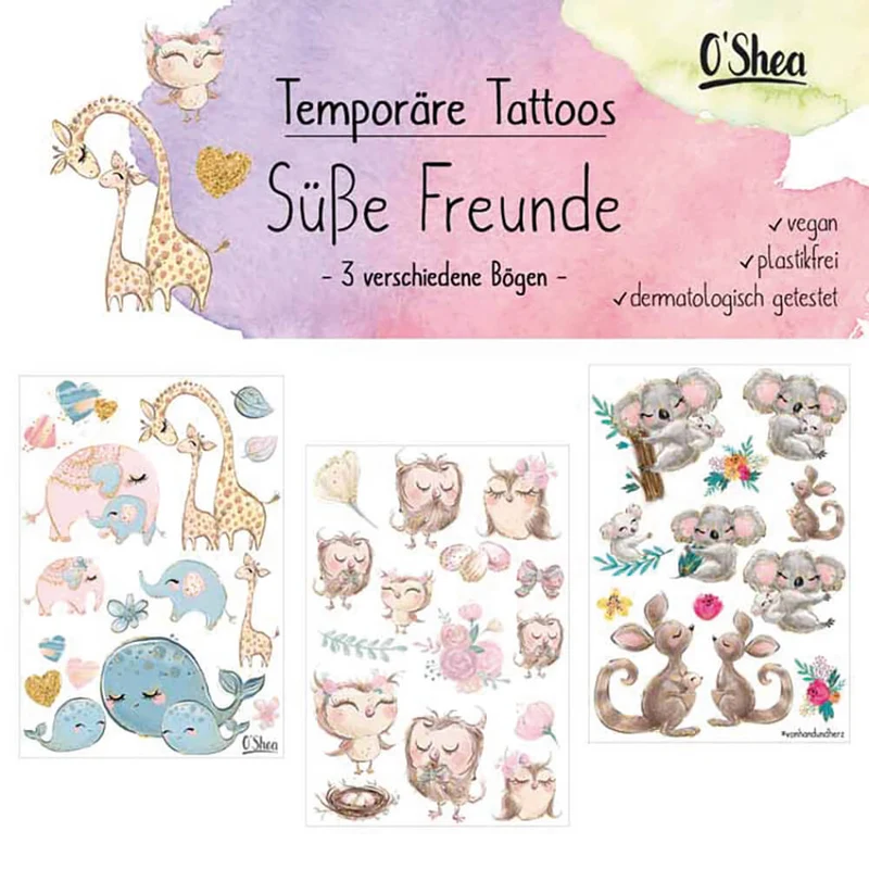 Kindertattoo Süße Freunde