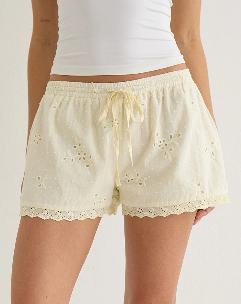 Judy Boxer-Shorts in „Broderie Lemon“