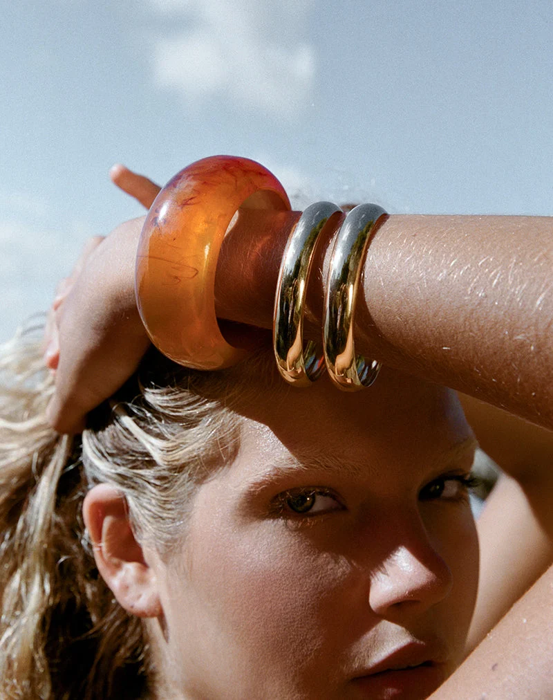 Armreif-Set in Orange und Gold