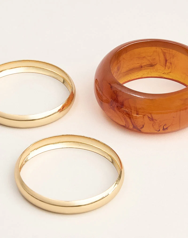 Armreif-Set in Orange und Gold