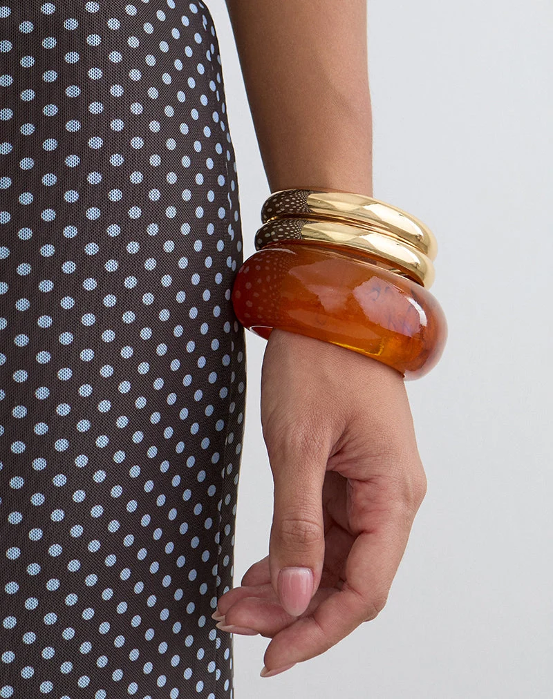 Armreif-Set in Orange und Gold