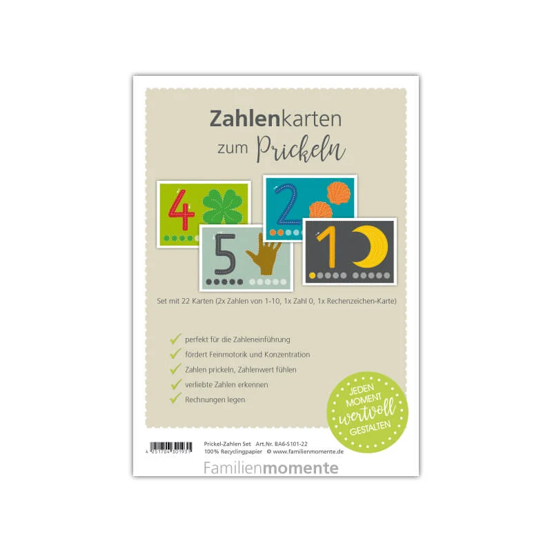 Prickelvorlagen Zahlen