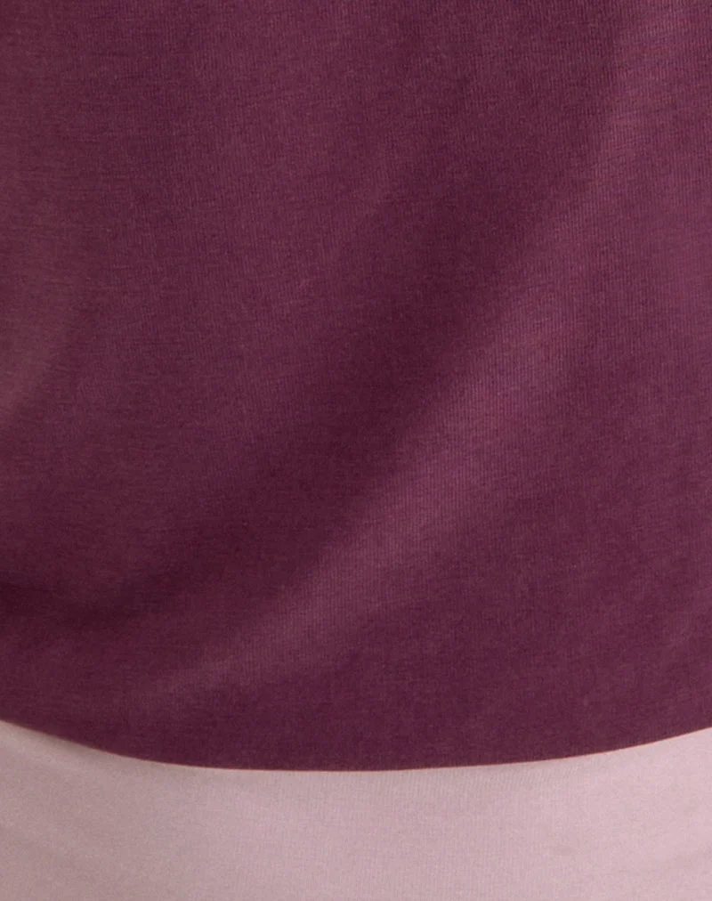Sobiya-Top mit einer Schulter in Cupro, Farbe: Deep Purple und Dusty Pink