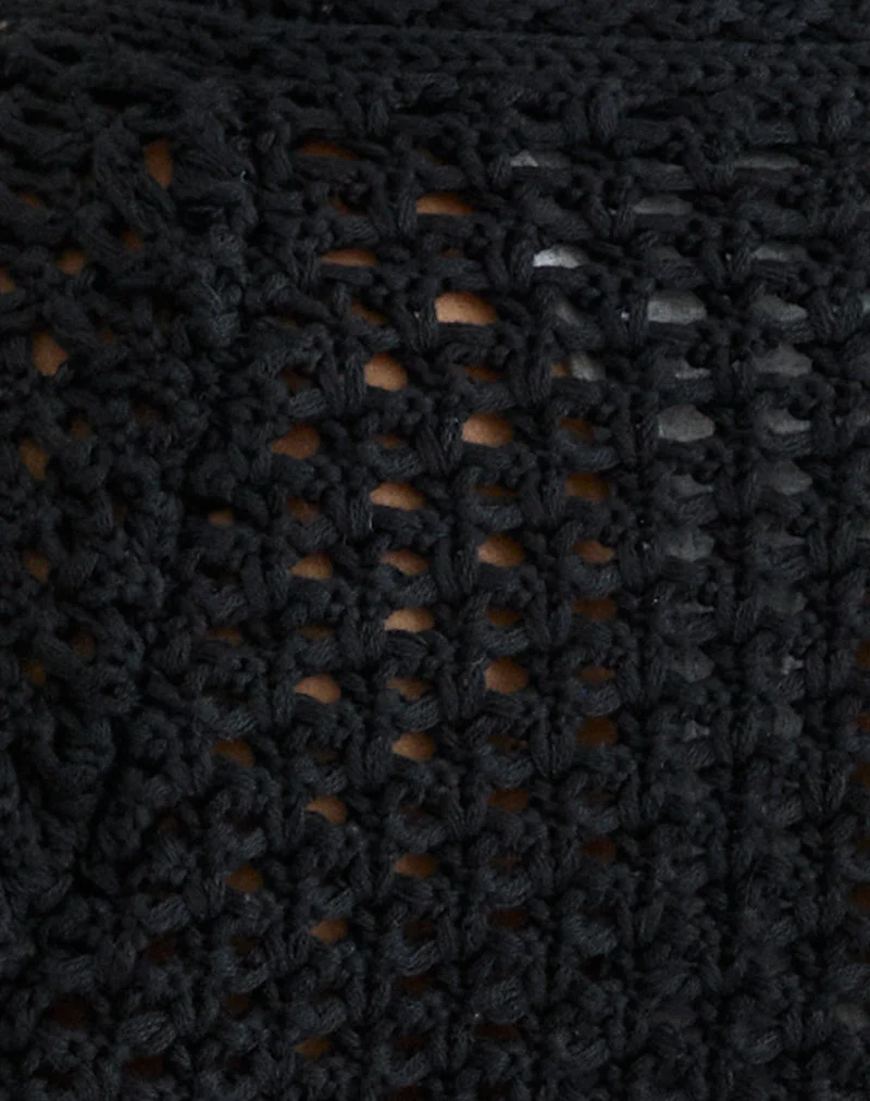 Lopika Bolero mit kurzen Ärmeln aus Strick, schwarz