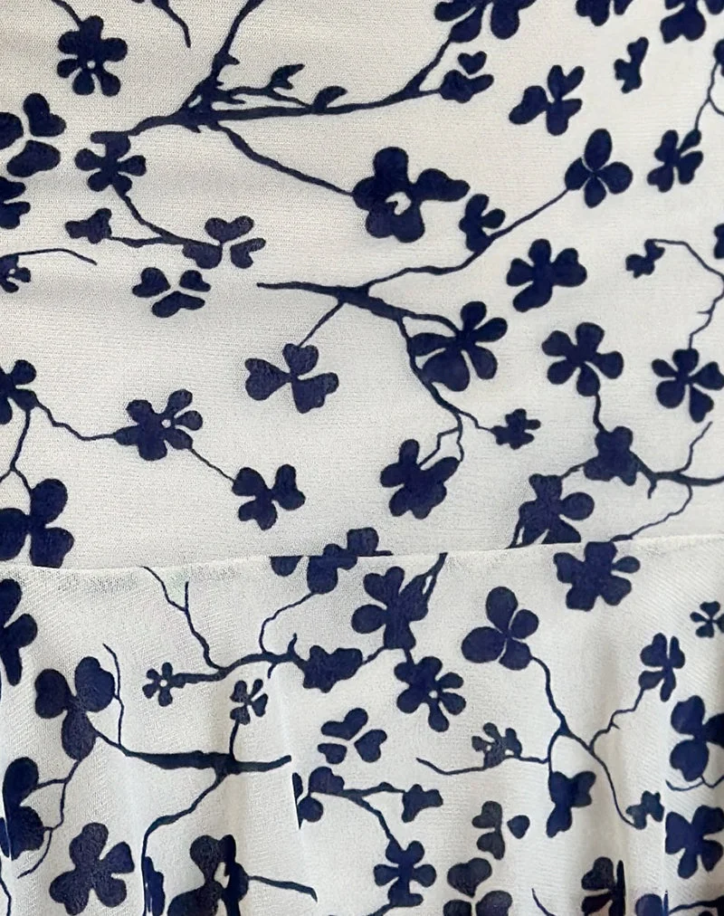 Tery Minikleid in Grunge Floral Flock Creme