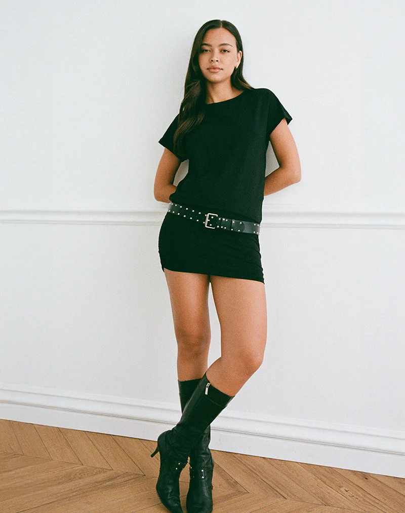 Amelina Rückenfreies Minikleid in Schwarz