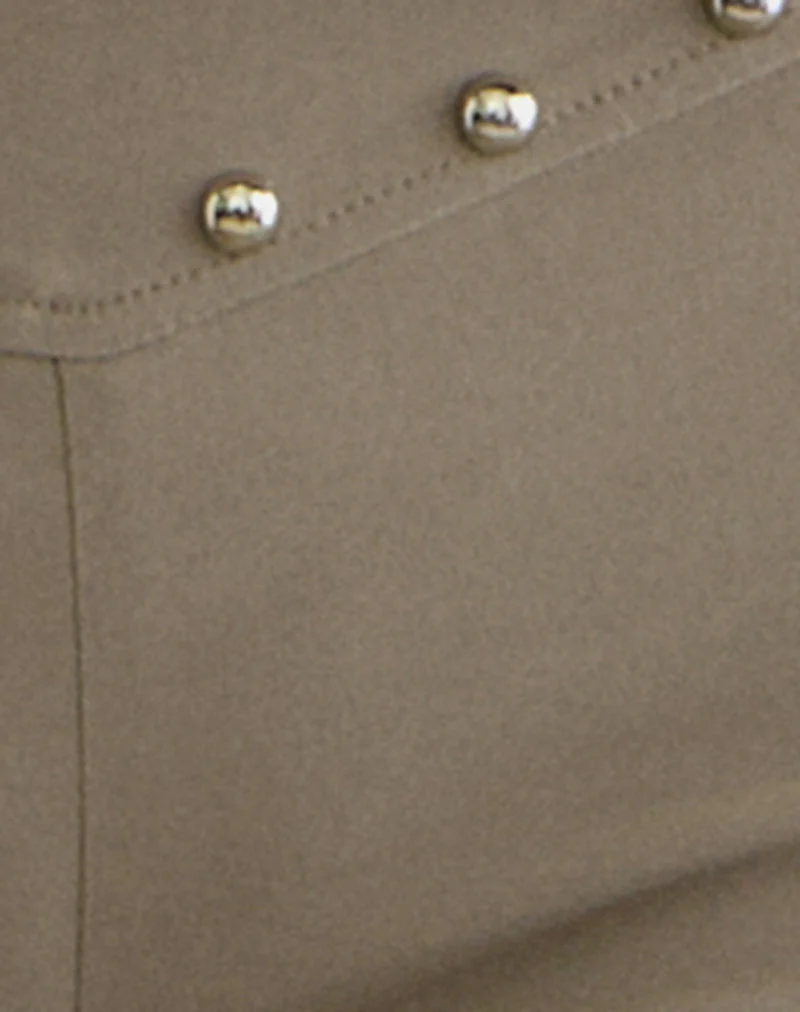 Marta-Hose aus Stretch-Anzugstoff in Taupe
