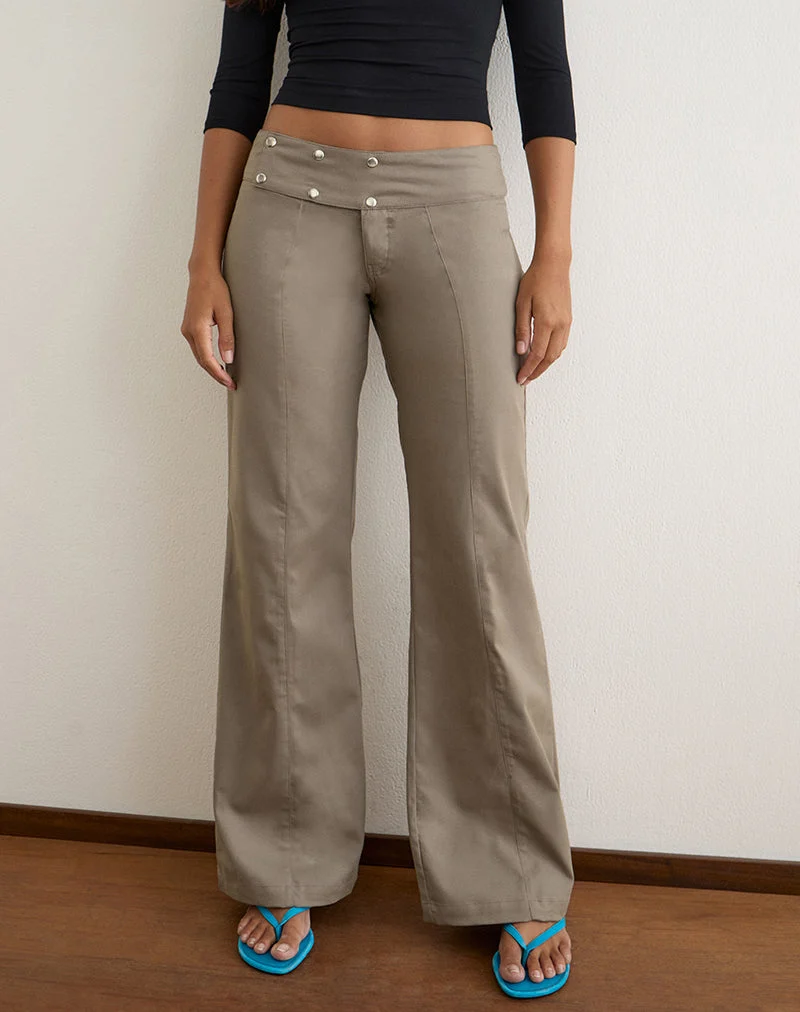 Townes-Hose aus hellem Twill in Grau-Braun