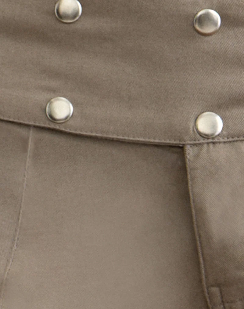 Townes-Hose aus hellem Twill in Grau-Braun