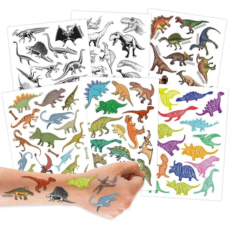Papierdrachen Kindertattoos Dinos