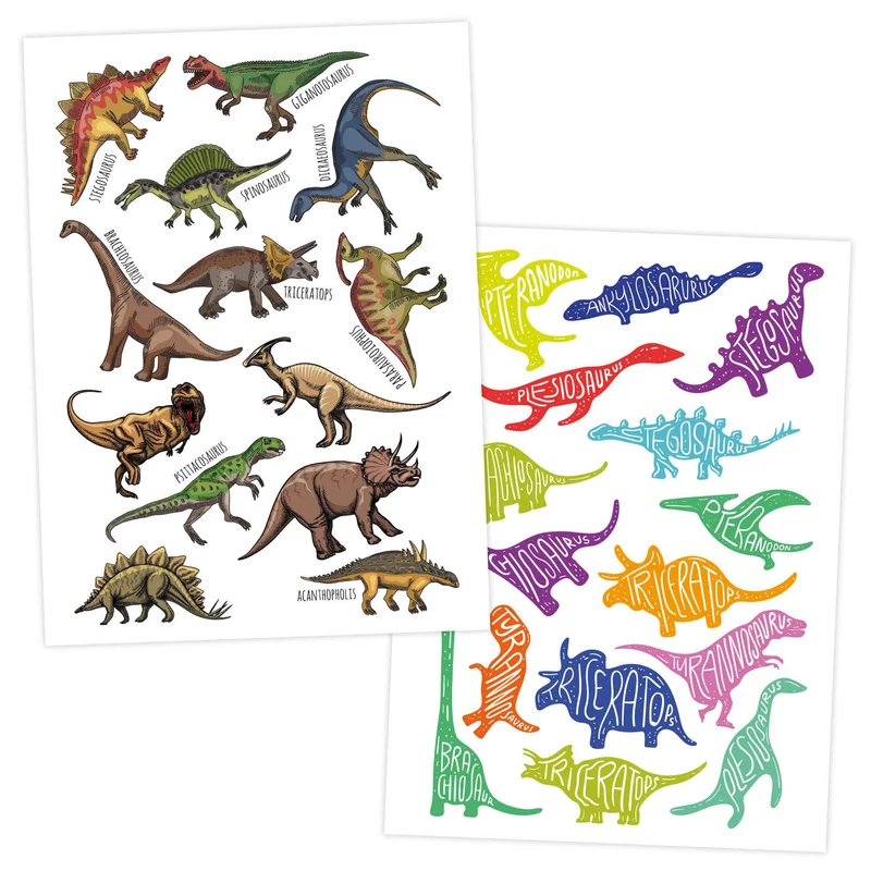 Papierdrachen Kindertattoos Dinos