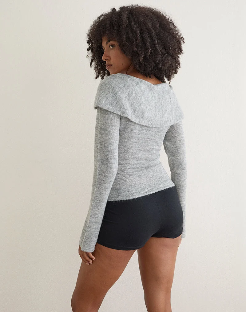 Waliya-Pullover aus transparentem Strick, grau