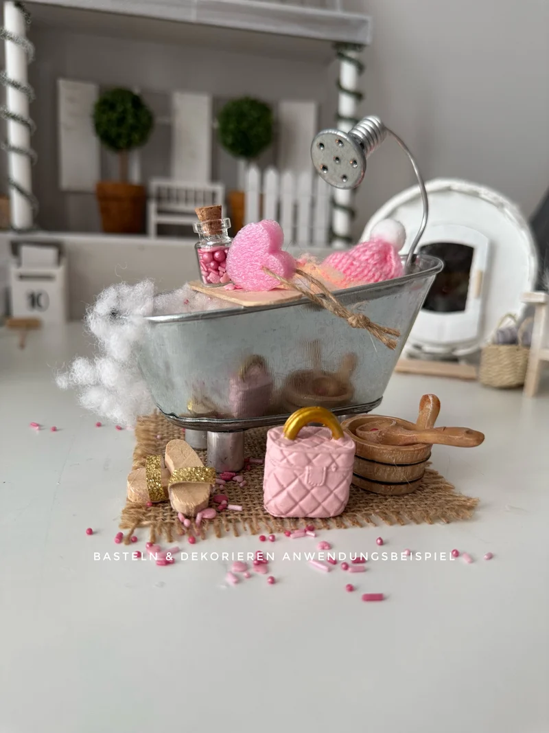 Pantoffeln mit Glitzer Miniatur