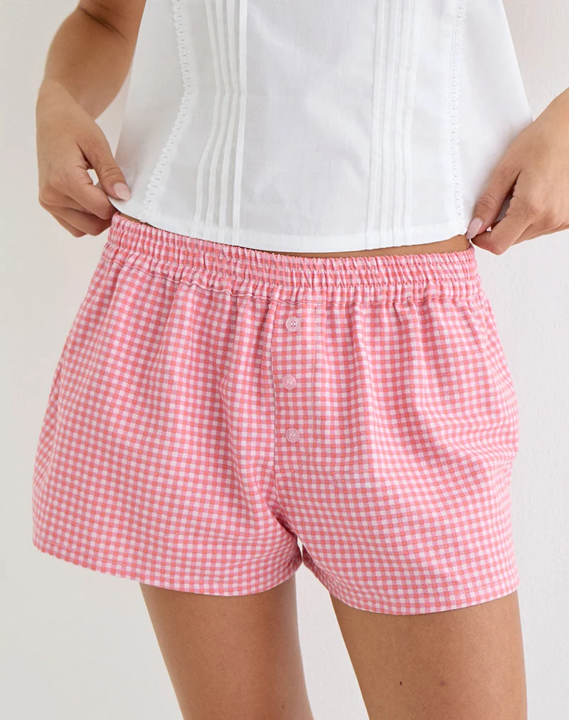 Boxershorts „East“ in Mini-Gingham, Pfirsich