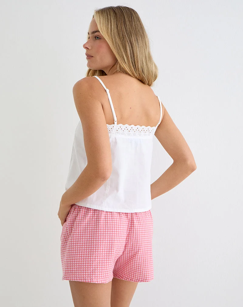 Boxershorts „East“ in Mini-Gingham, Pfirsich